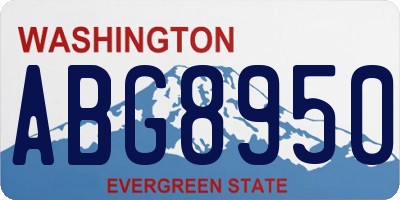 WA license plate ABG8950