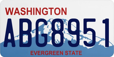 WA license plate ABG8951
