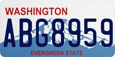 WA license plate ABG8959