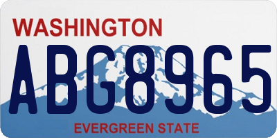 WA license plate ABG8965