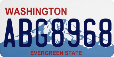 WA license plate ABG8968