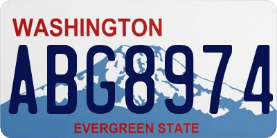 WA license plate ABG8974