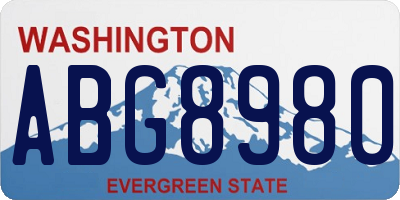 WA license plate ABG8980