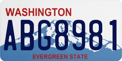 WA license plate ABG8981