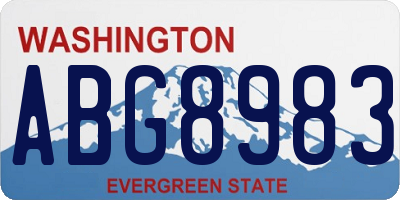 WA license plate ABG8983