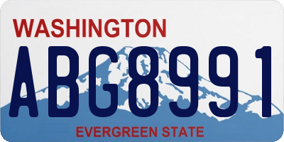 WA license plate ABG8991