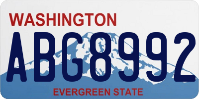 WA license plate ABG8992