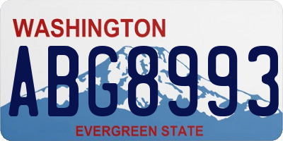 WA license plate ABG8993