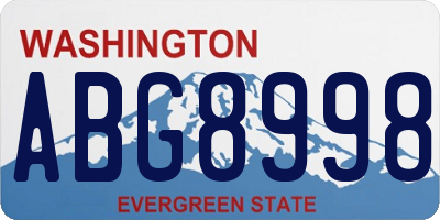 WA license plate ABG8998
