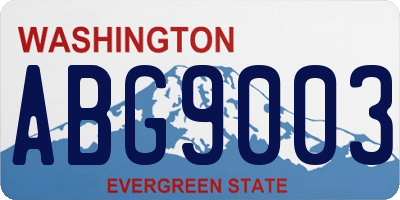 WA license plate ABG9003