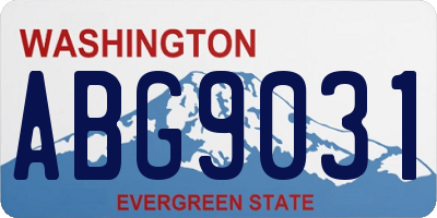 WA license plate ABG9031