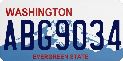 WA license plate ABG9034