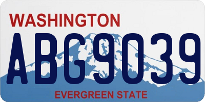 WA license plate ABG9039
