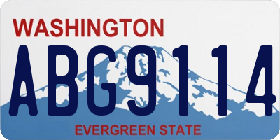 WA license plate ABG9114