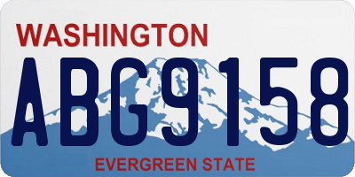 WA license plate ABG9158
