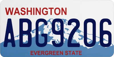 WA license plate ABG9206