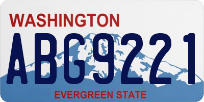 WA license plate ABG9221