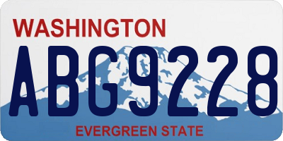 WA license plate ABG9228