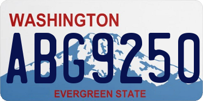 WA license plate ABG9250