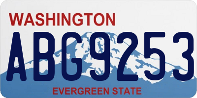 WA license plate ABG9253
