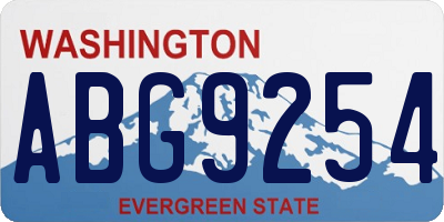 WA license plate ABG9254
