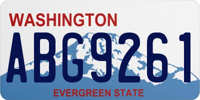 WA license plate ABG9261