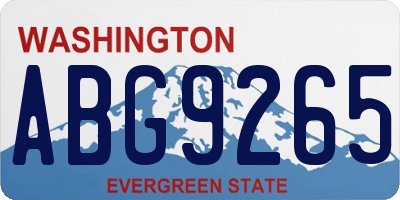 WA license plate ABG9265