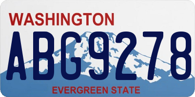 WA license plate ABG9278
