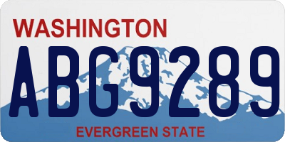 WA license plate ABG9289
