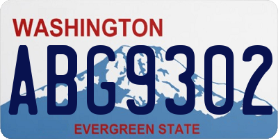 WA license plate ABG9302