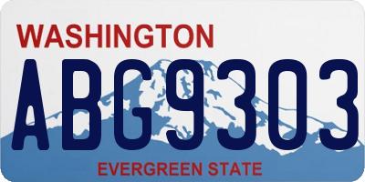 WA license plate ABG9303