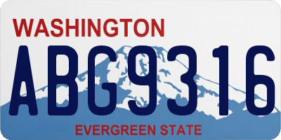 WA license plate ABG9316