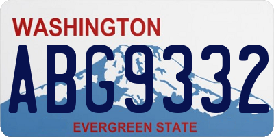 WA license plate ABG9332