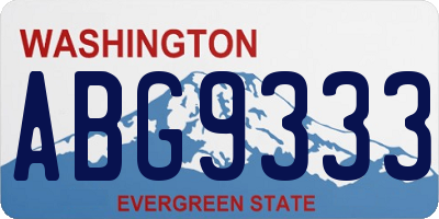 WA license plate ABG9333