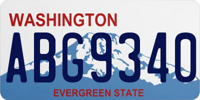 WA license plate ABG9340