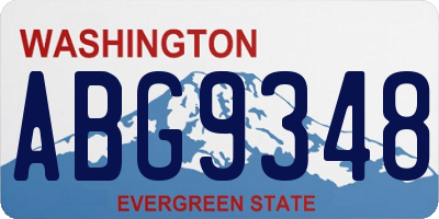 WA license plate ABG9348