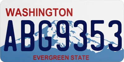 WA license plate ABG9353