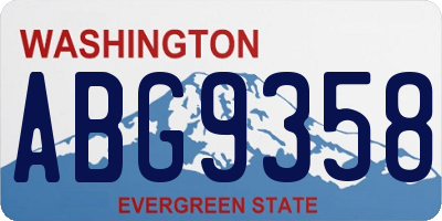 WA license plate ABG9358