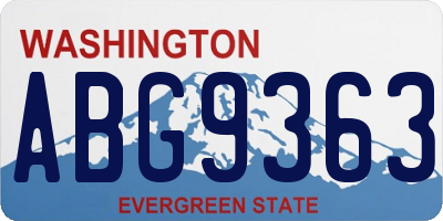 WA license plate ABG9363