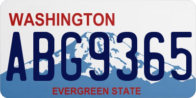 WA license plate ABG9365