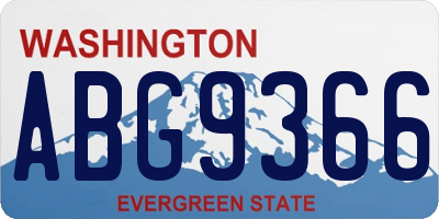 WA license plate ABG9366