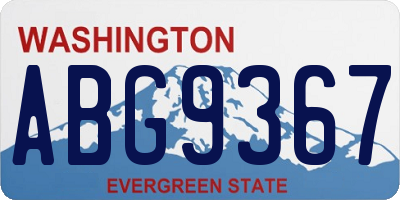 WA license plate ABG9367