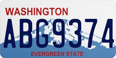 WA license plate ABG9374
