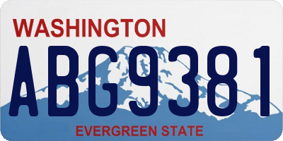 WA license plate ABG9381