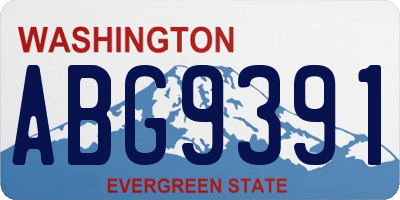WA license plate ABG9391