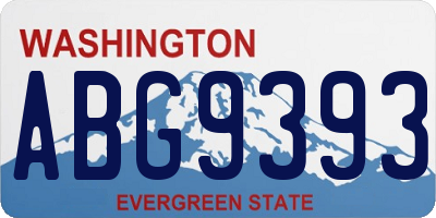 WA license plate ABG9393