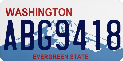WA license plate ABG9418