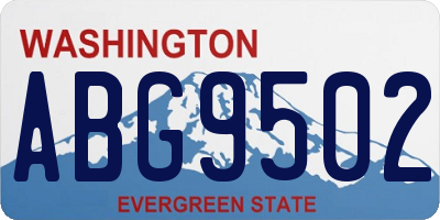 WA license plate ABG9502