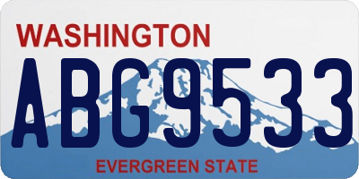 WA license plate ABG9533