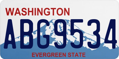WA license plate ABG9534